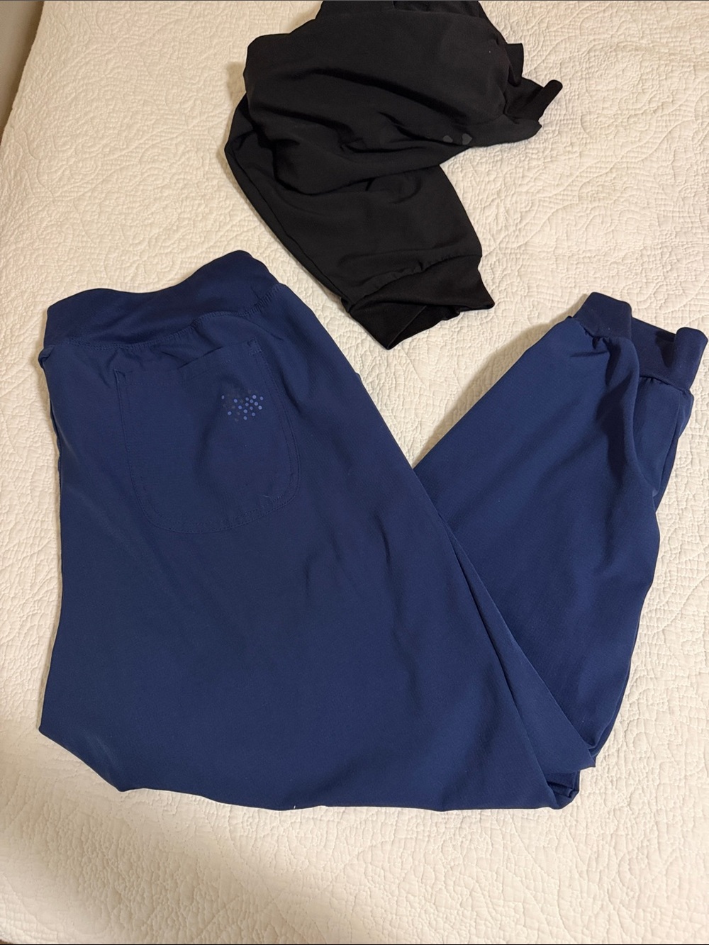 Navy Blue Scrub Pants - Pocket Detail